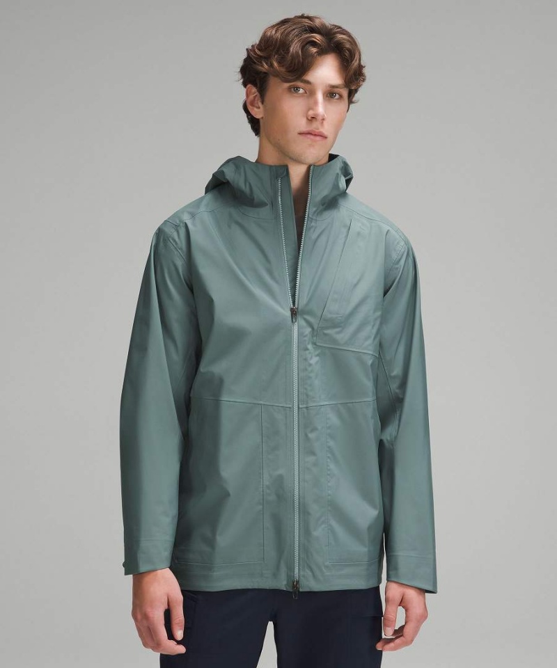 Lululemon Vattentäta Full-Zip Regnjackor Herr Mörkgröna Sverige | LUBCIN368