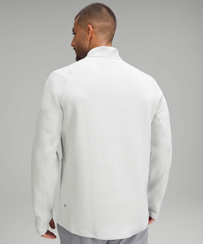 Lululemon Waffle-Knit Half Zip Tröjor Herr Vita Sverige | QGFMZY106