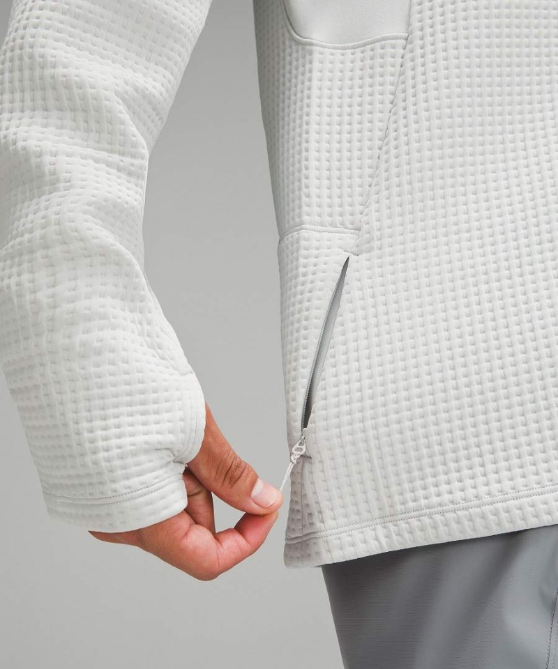 Lululemon Waffle-Knit Half Zip Tröjor Herr Vita Sverige | QGFMZY106