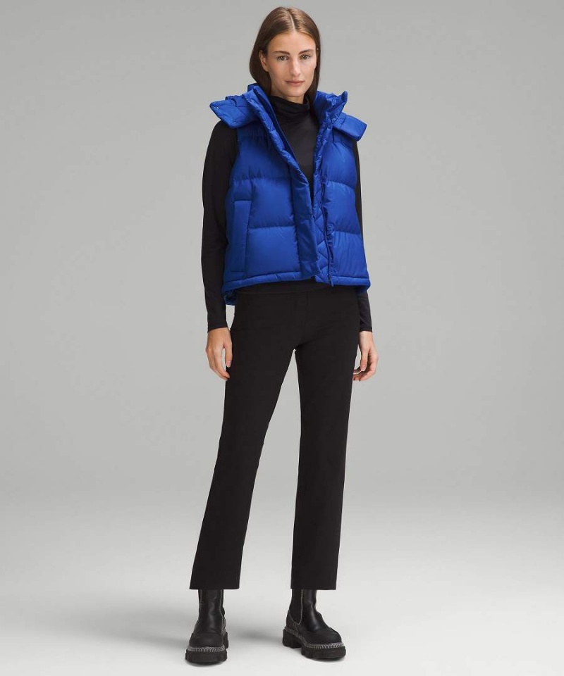 Lululemon Wunder Puff Cropped Väst Dam Blå Sverige | HQZEIT097