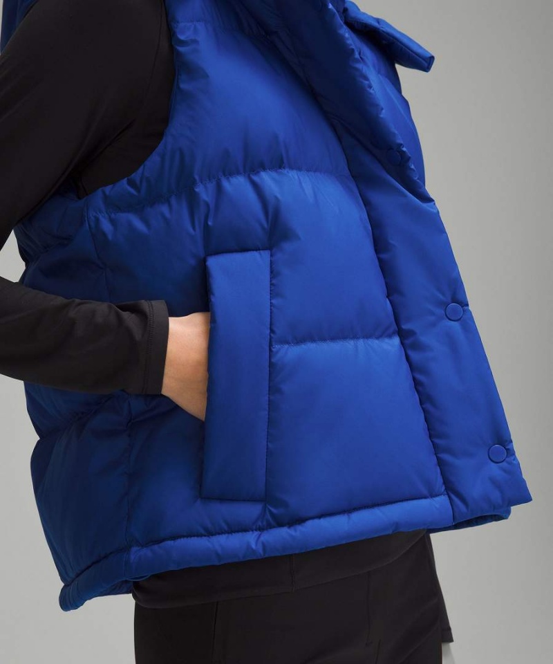 Lululemon Wunder Puff Cropped Väst Dam Blå Sverige | HQZEIT097