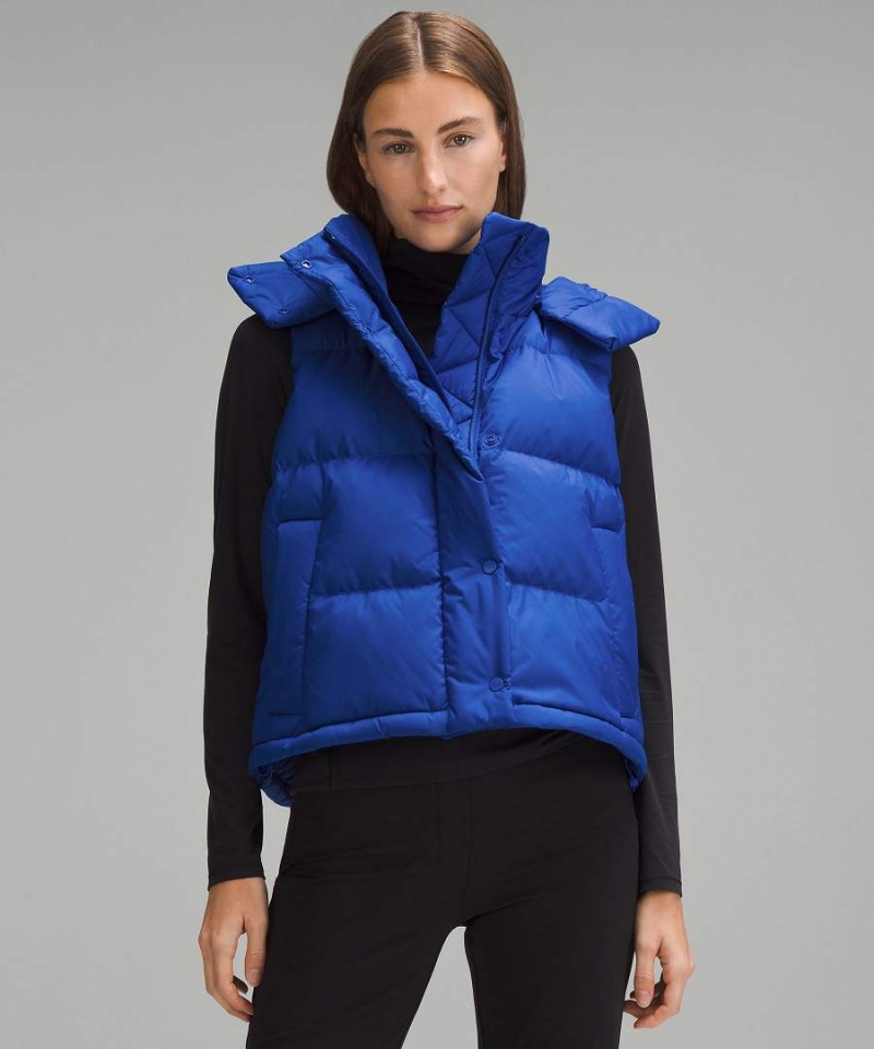 Lululemon Wunder Puff Cropped Väst Dam Blå Sverige | HQZEIT097