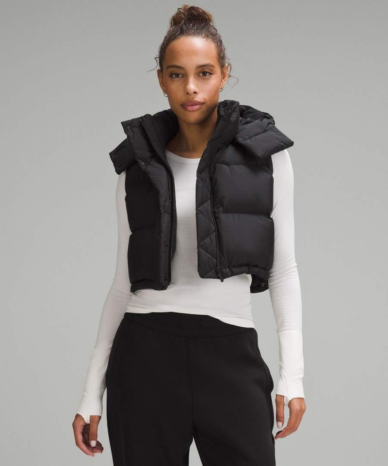 Lululemon Wunder Puff Super-Cropped Väst Dam Svarta Sverige | EGXMLR682