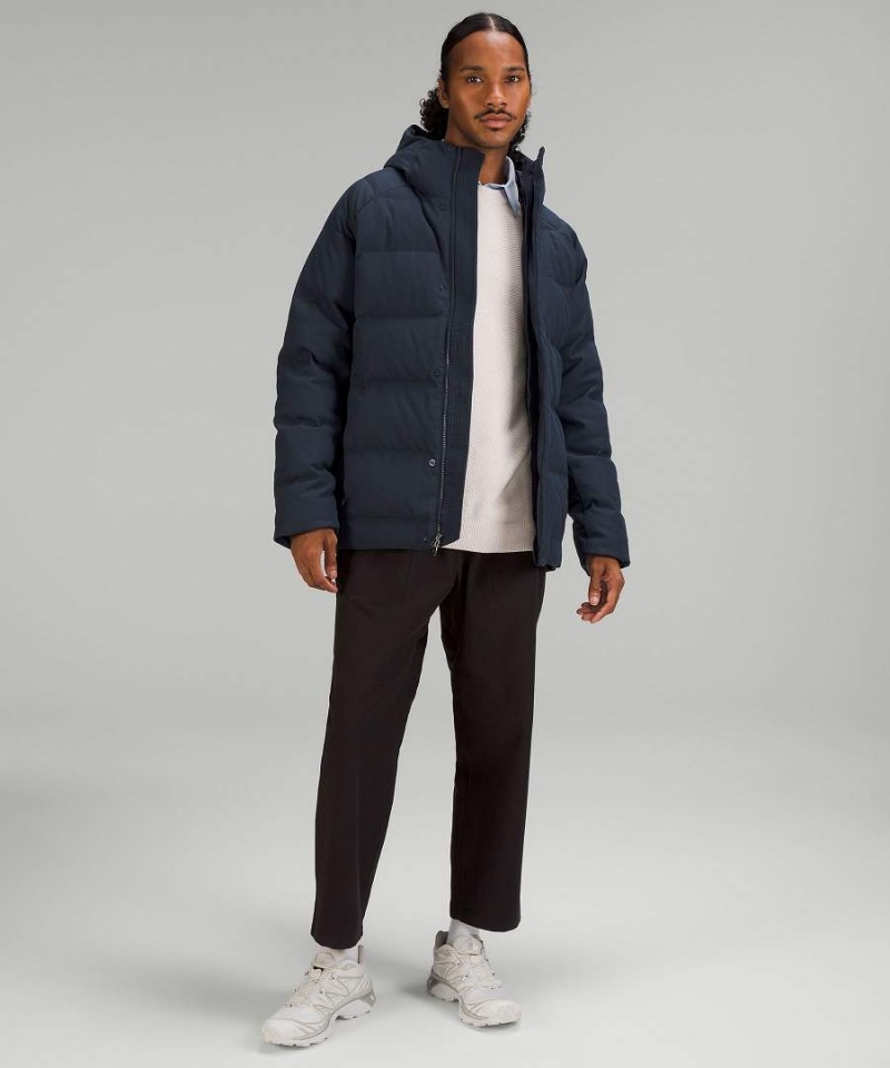 Lululemon Wunder Puff Tech Canvas Dunjackor Herr Marinblå Sverige | IQVSDE893