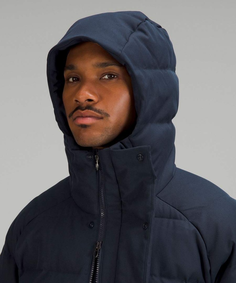 Lululemon Wunder Puff Tech Canvas Dunjackor Herr Marinblå Sverige | IQVSDE893