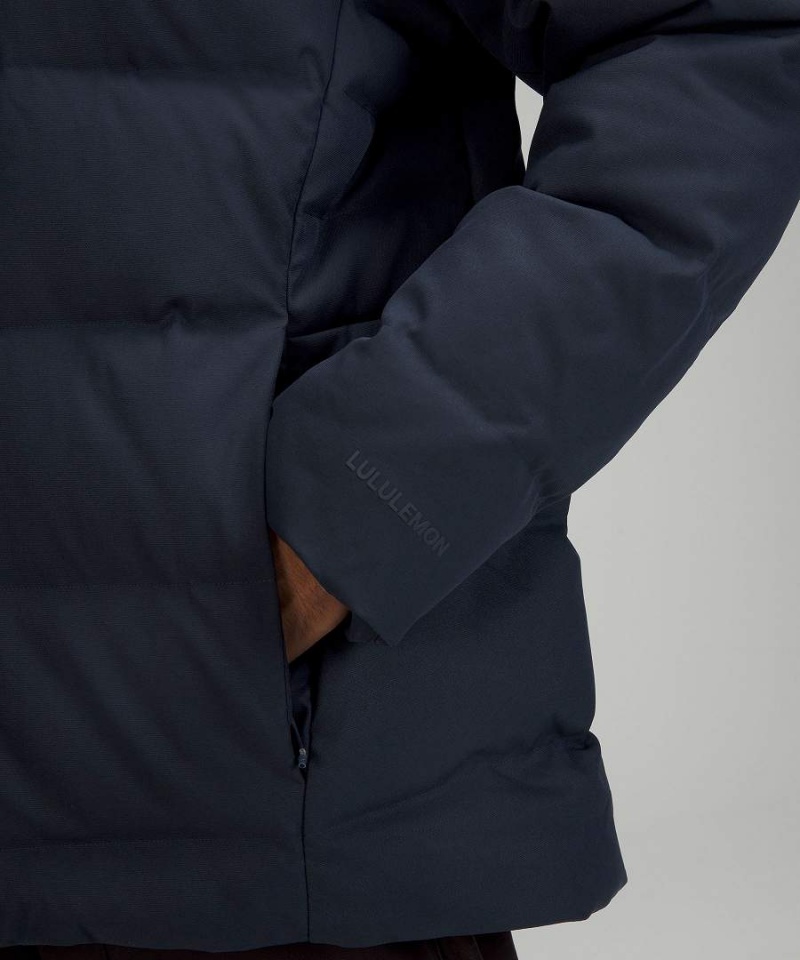 Lululemon Wunder Puff Tech Canvas Dunjackor Herr Marinblå Sverige | IQVSDE893