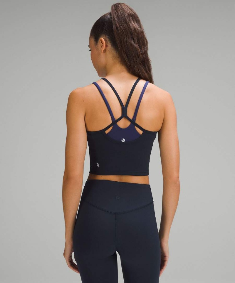 Lululemon Wunder Train High-Neck Cross-Back Linne Dam Marinblå Sverige | NXVWEL296