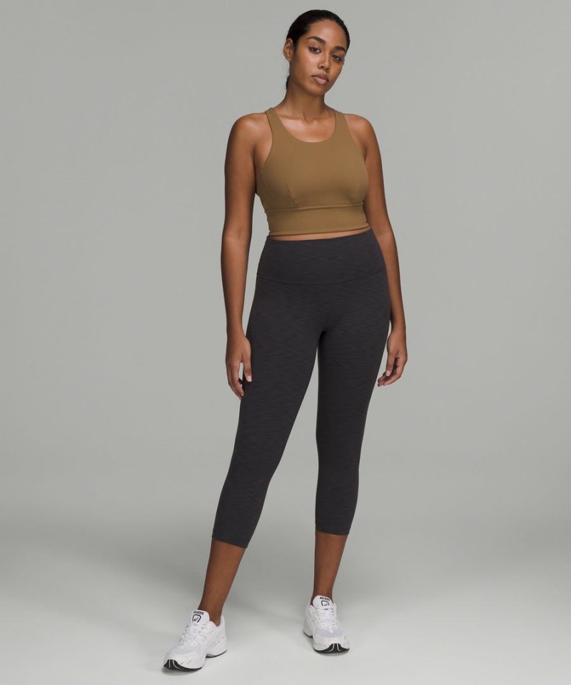 Lululemon Wunder Train Longline Bra Medium Support, C/D Cup Sport BH Dam Khaki Sverige | OXQMSH891
