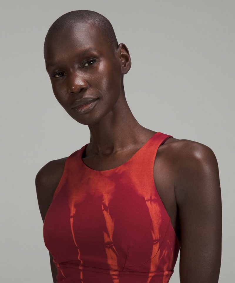 Lululemon Wunder Train Longline Bra Medium Support, C/D Cup Sport BH Dam Orange Tvätt Röda Vinröda Sverige | RACYPG829