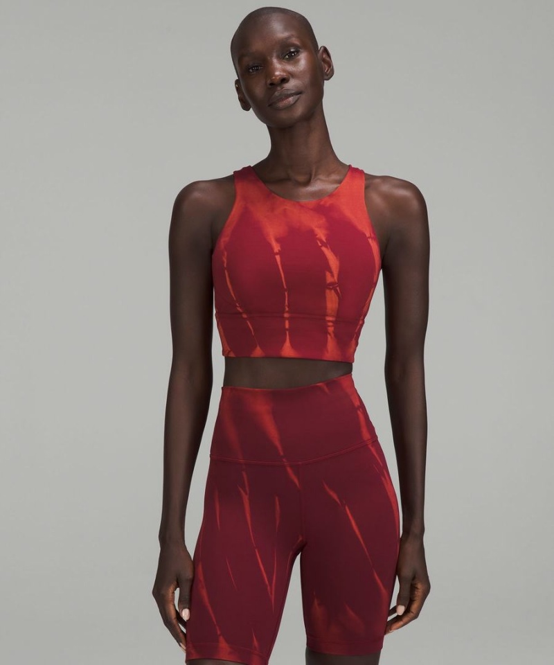 Lululemon Wunder Train Longline Bra Medium Support, C/D Cup Sport BH Dam Orange Tvätt Röda Vinröda Sverige | RACYPG829