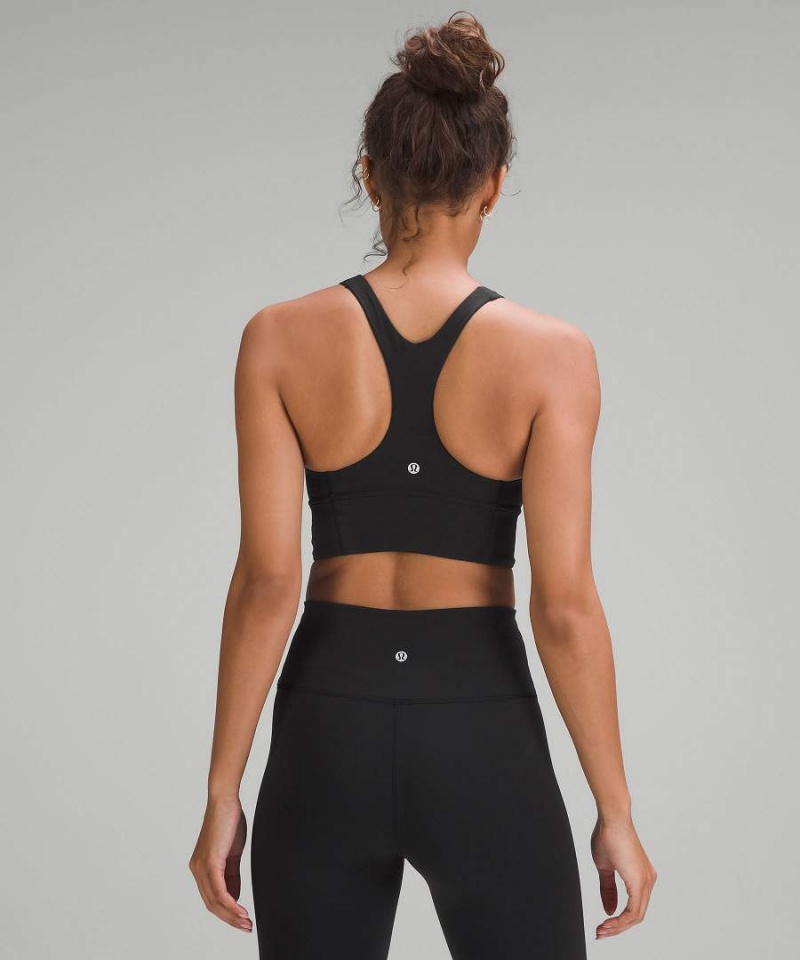 Lululemon Wunder Train Longline Bra Medium Support, C/D Cup Sport BH Dam Svarta Sverige | PSXHKA879