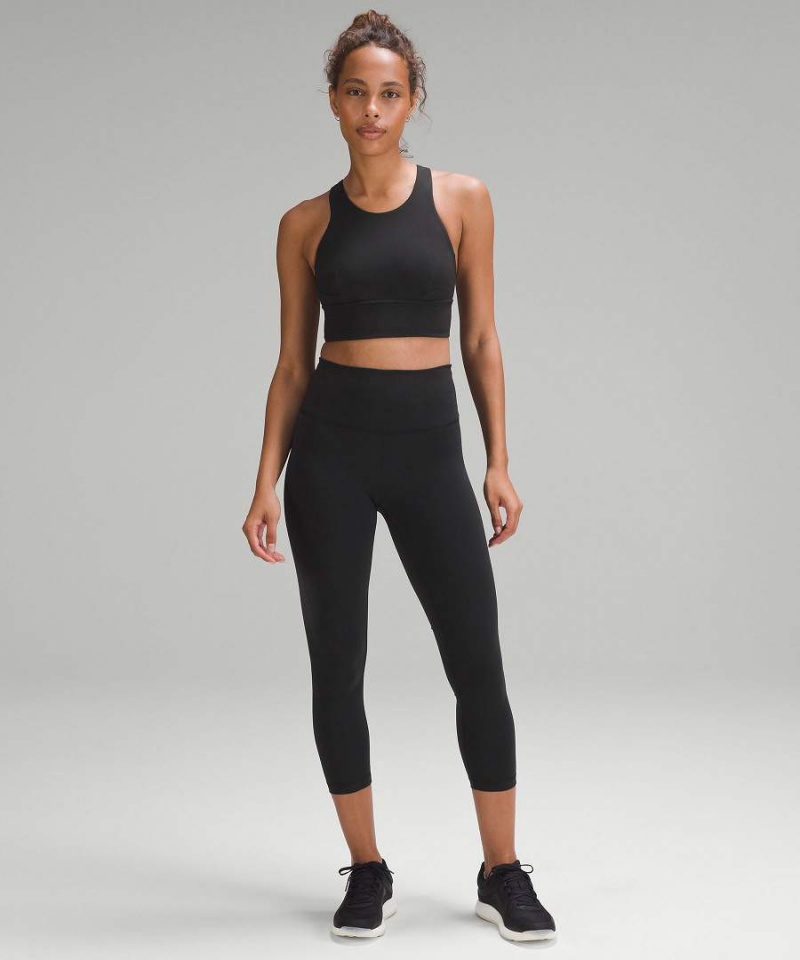 Lululemon Wunder Train Longline Bra Medium Support, C/D Cup Sport BH Dam Svarta Sverige | PSXHKA879