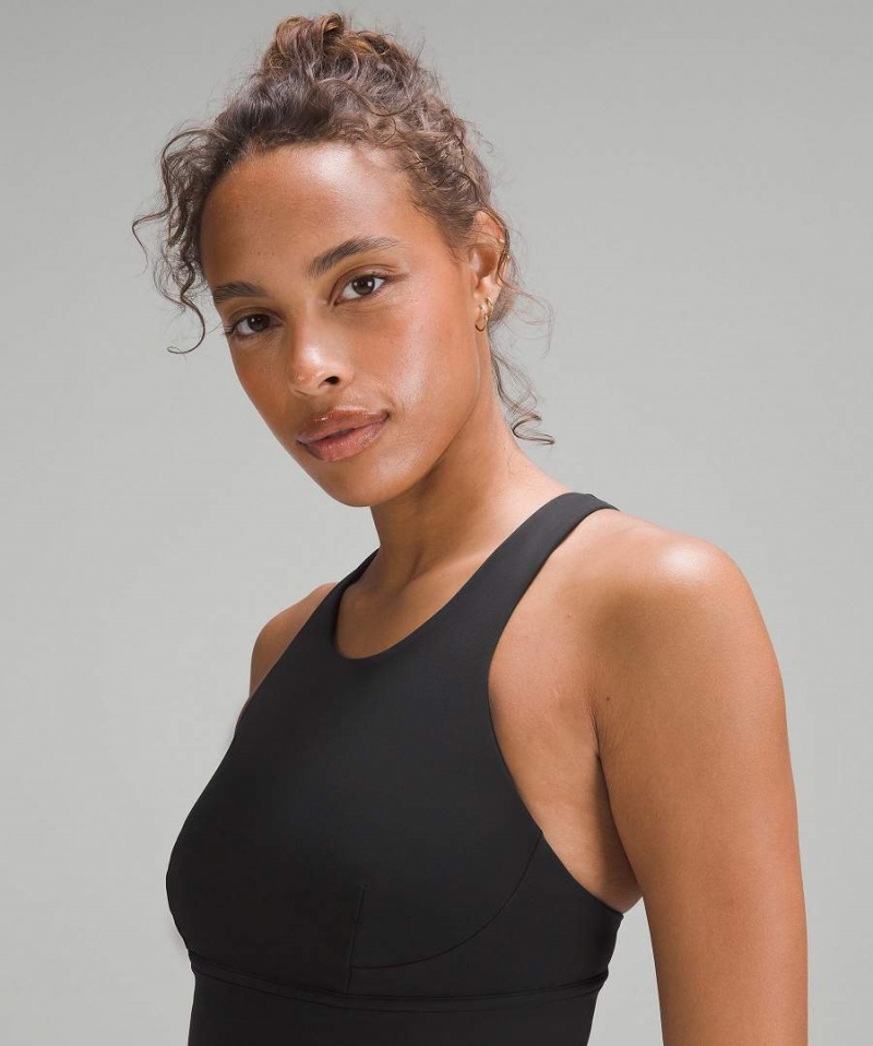 Lululemon Wunder Train Longline Bra Medium Support, C/D Cup Sport BH Dam Svarta Sverige | PSXHKA879