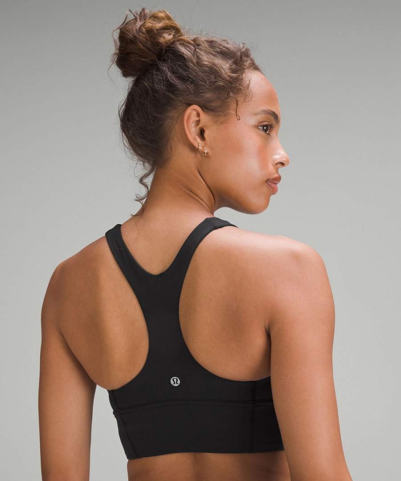 Lululemon Wunder Train Longline Bra Medium Support, C/D Cup Sport BH Dam Svarta Sverige | PSXHKA879