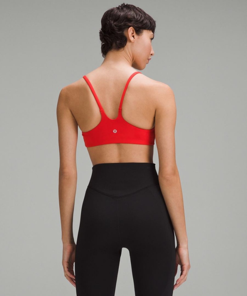 Lululemon Wunder Train Snörade Racer Bra Light Support, A/B Cup Sport BH Dam Röda Sverige | NLZDIK724