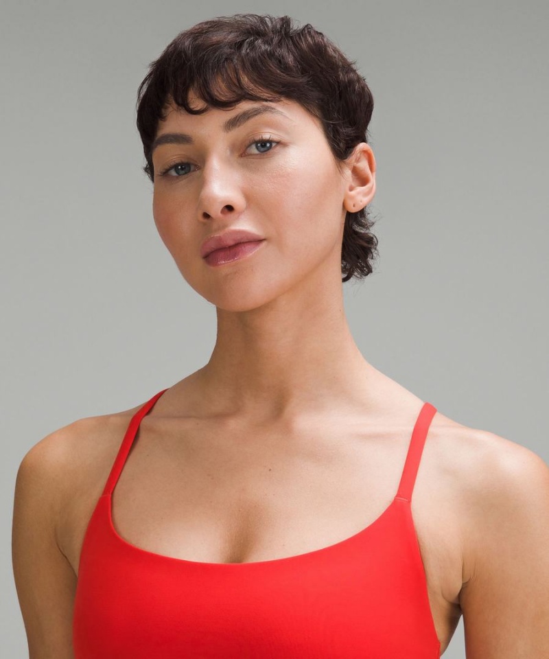 Lululemon Wunder Train Snörade Racer Bra Light Support, A/B Cup Sport BH Dam Röda Sverige | NLZDIK724