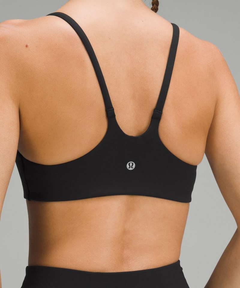 Lululemon Wunder Train Snörade Racer Bra Light Support, A/B Cup Sport BH Dam Svarta Sverige | PQZDWA342