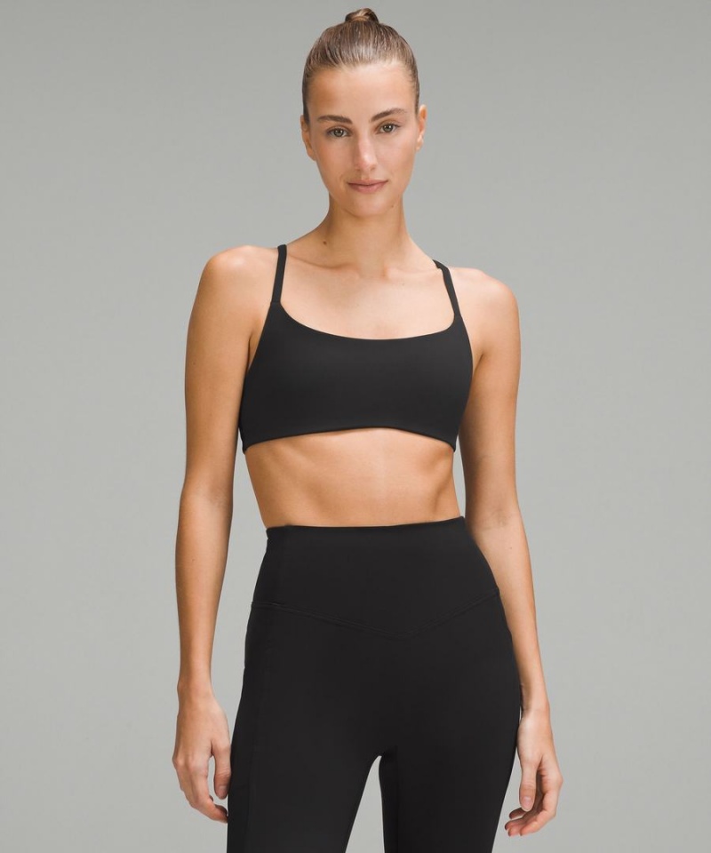 Lululemon Wunder Train Snörade Racer Bra Light Support, A/B Cup Sport BH Dam Svarta Sverige | PQZDWA342