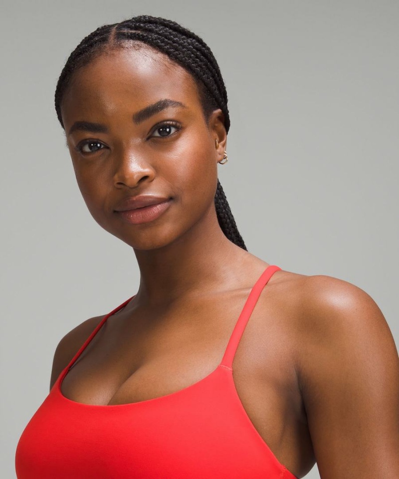 Lululemon Wunder Train Snörade Racer Bra Light Support, C/D Cup Sport BH Dam Röda Sverige | CHODGJ348