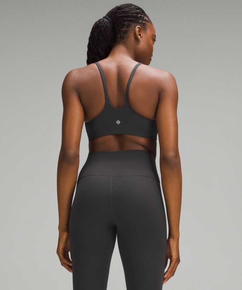Lululemon Wunder Train Snörade Racer Bra Light Support, C/D Cup Sport BH Dam Mörkgrå Sverige | AQWJTP614