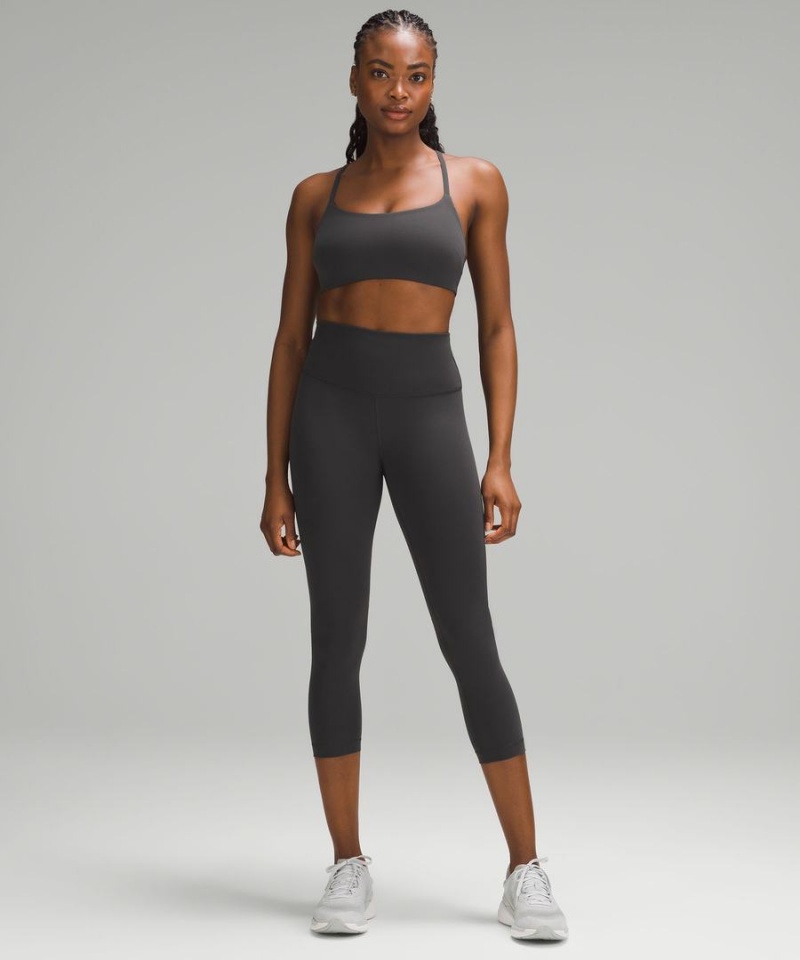 Lululemon Wunder Train Snörade Racer Bra Light Support, C/D Cup Sport BH Dam Mörkgrå Sverige | AQWJTP614