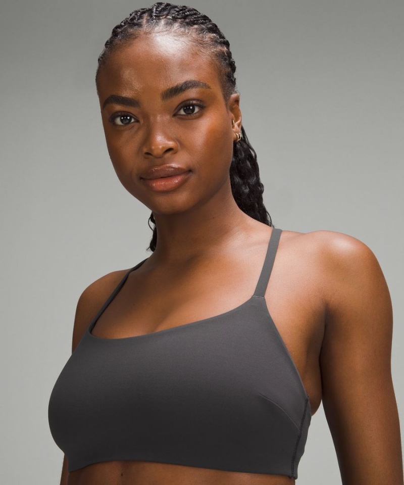 Lululemon Wunder Train Snörade Racer Bra Light Support, C/D Cup Sport BH Dam Mörkgrå Sverige | AQWJTP614