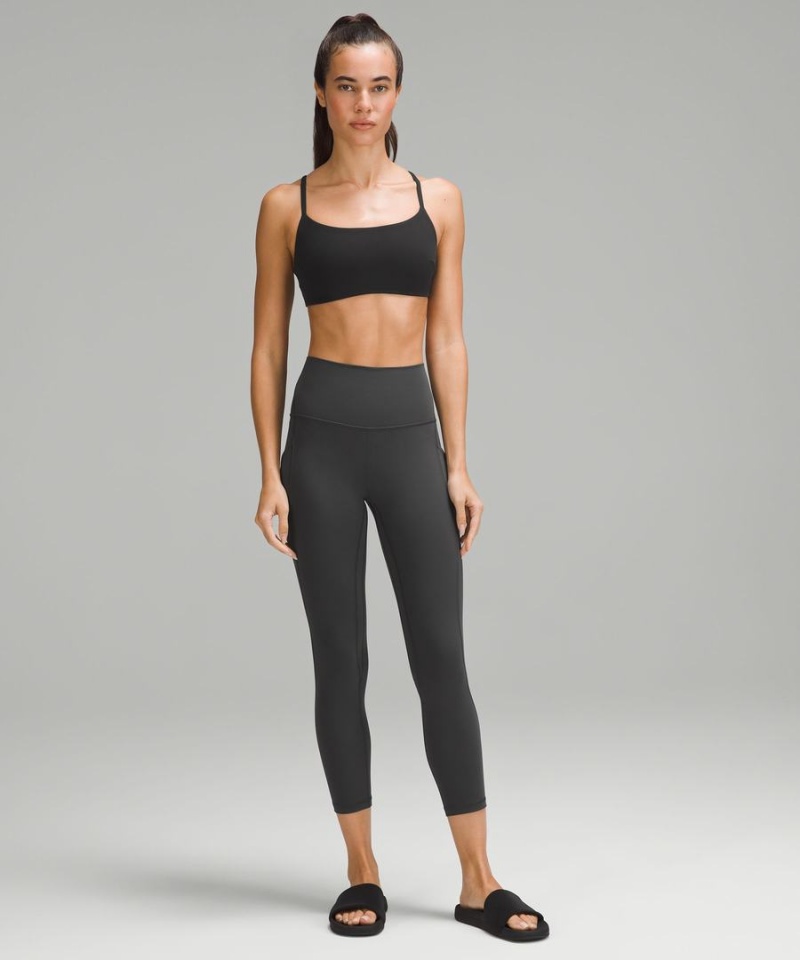Lululemon Wunder Train Snörade Racer Bra Light Support, C/D Cup Sport BH Dam Svarta Sverige | VEMBWX286