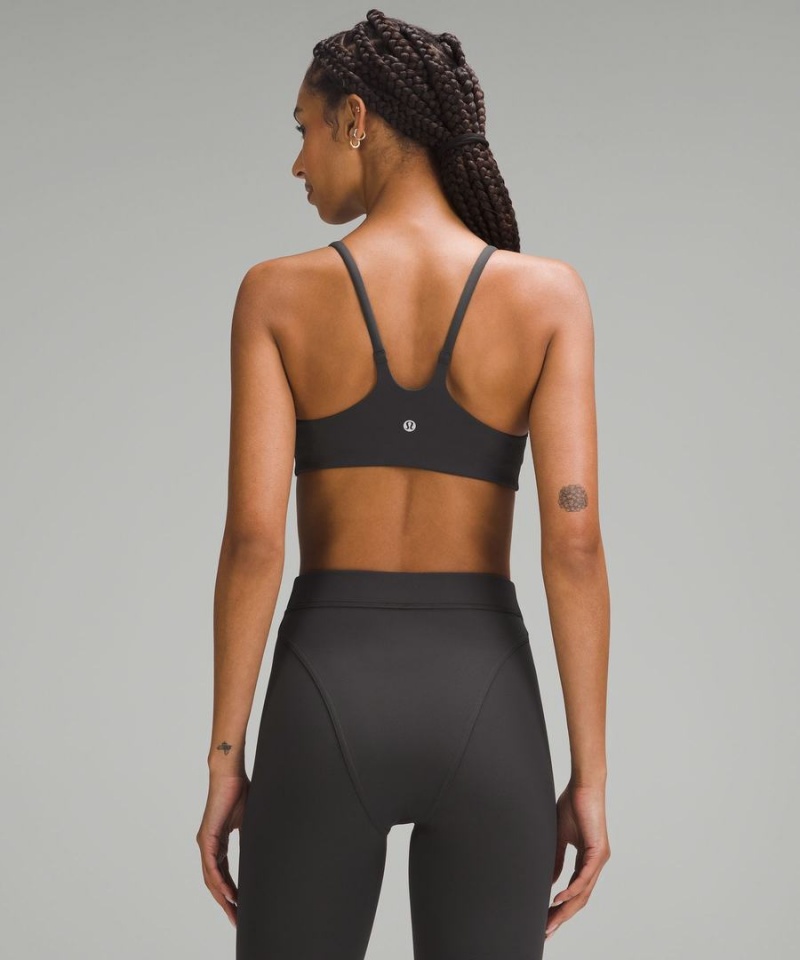 Lululemon Wunder Train Snörade Racer Bra Light Support, A/B Cup Twill Sport BH Dam Mörkgrå Sverige | JAFKCS946