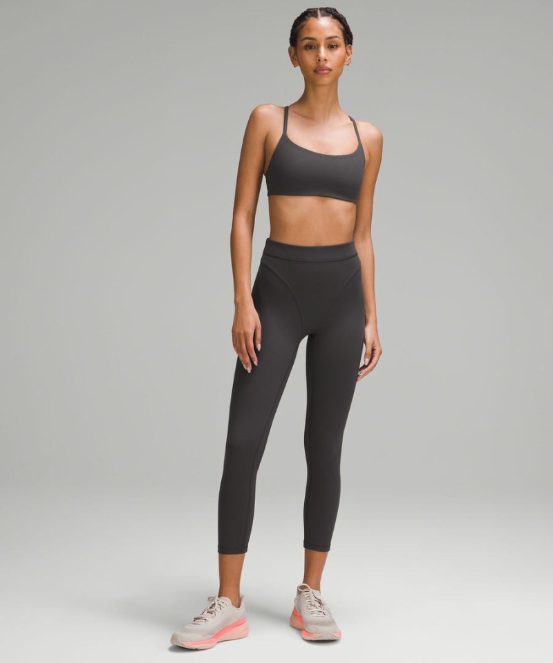 Lululemon Wunder Train Snörade Racer Bra Light Support, A/B Cup Twill Sport BH Dam Mörkgrå Sverige | JAFKCS946
