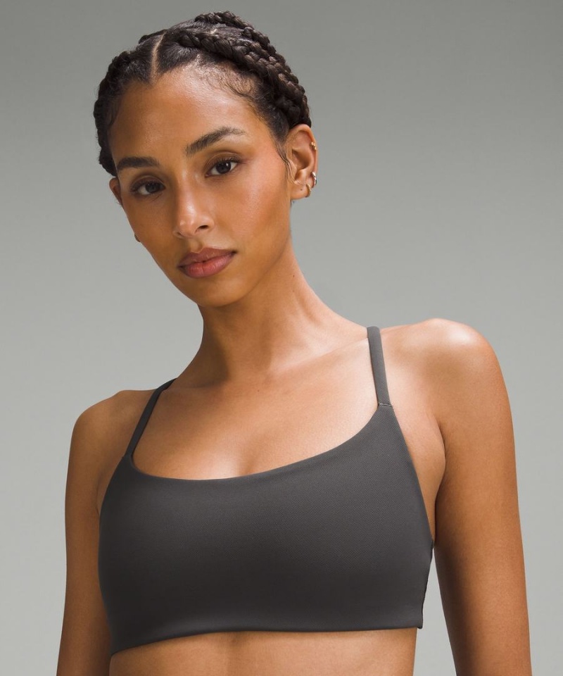 Lululemon Wunder Train Snörade Racer Bra Light Support, A/B Cup Twill Sport BH Dam Mörkgrå Sverige | JAFKCS946