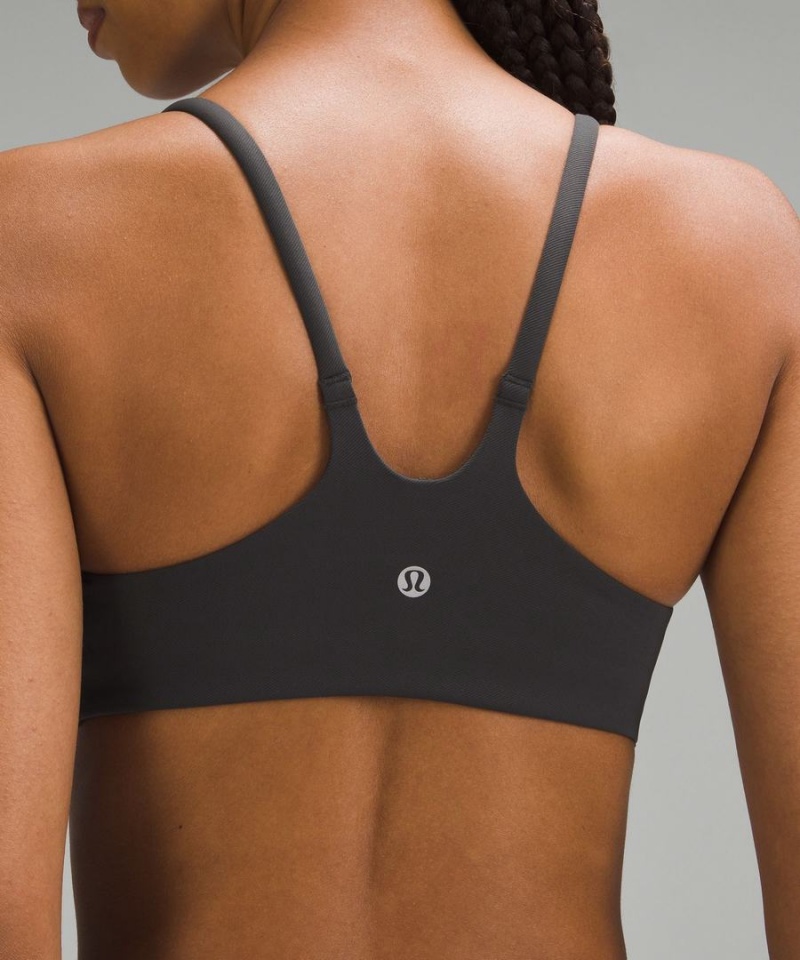 Lululemon Wunder Train Snörade Racer Bra Light Support, A/B Cup Twill Sport BH Dam Mörkgrå Sverige | JAFKCS946