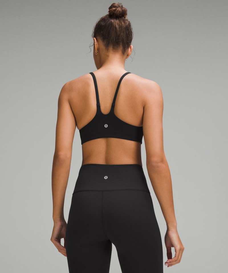 Lululemon Wunder Train Snörade Racer Bra Light Support, A/B Cup Twill Sport BH Dam Svarta Sverige | UMRPDK517