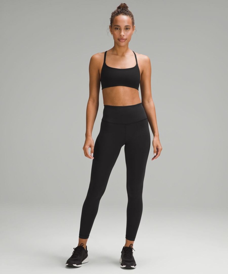 Lululemon Wunder Train Snörade Racer Bra Light Support, A/B Cup Twill Sport BH Dam Svarta Sverige | UMRPDK517