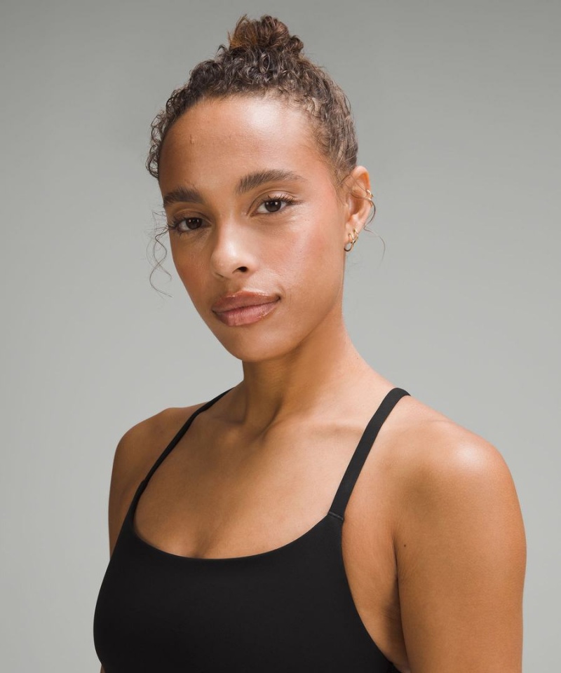 Lululemon Wunder Train Snörade Racer Bra Light Support, A/B Cup Twill Sport BH Dam Svarta Sverige | UMRPDK517