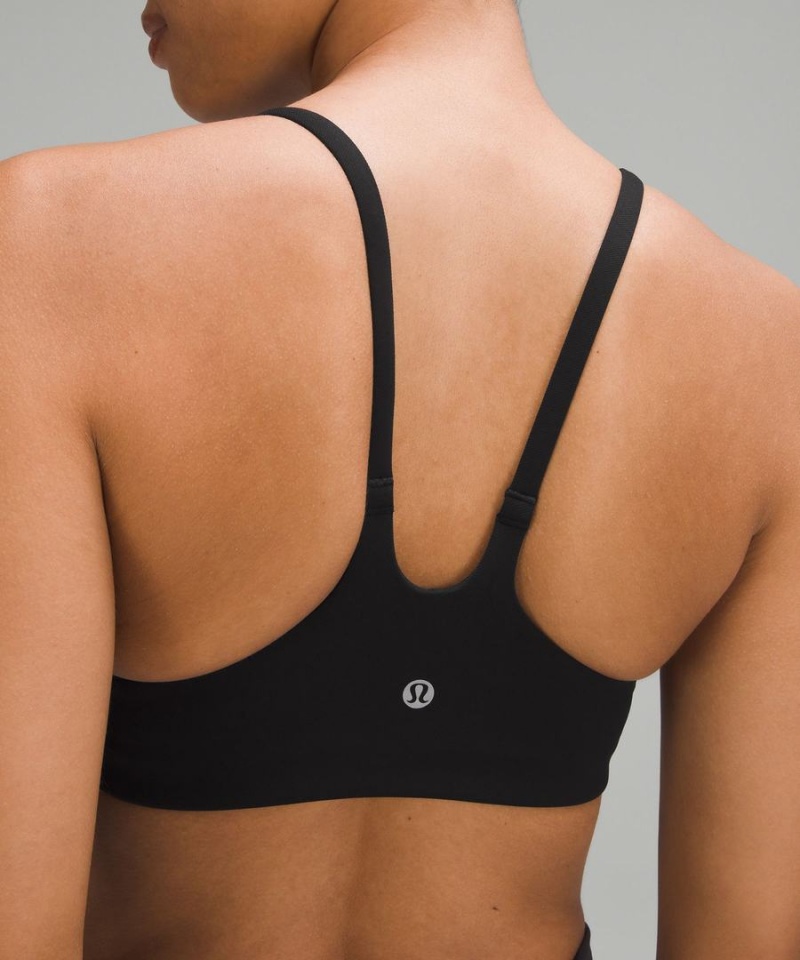 Lululemon Wunder Train Snörade Racer Bra Light Support, A/B Cup Twill Sport BH Dam Svarta Sverige | UMRPDK517