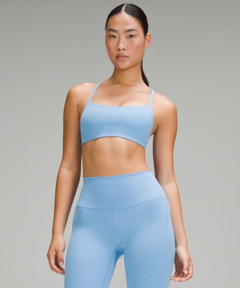 Lululemon Wunder Train Snörade Racer Bra Light Support, A/B Cup Sport BH Dam Blå Sverige | KJMLPN897