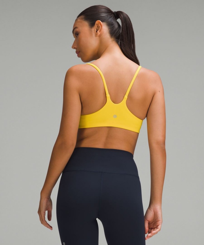 Lululemon Wunder Train Snörade Racer Bra Light Support, A/B Cup Sport BH Dam Gula Sverige | URMJNS159