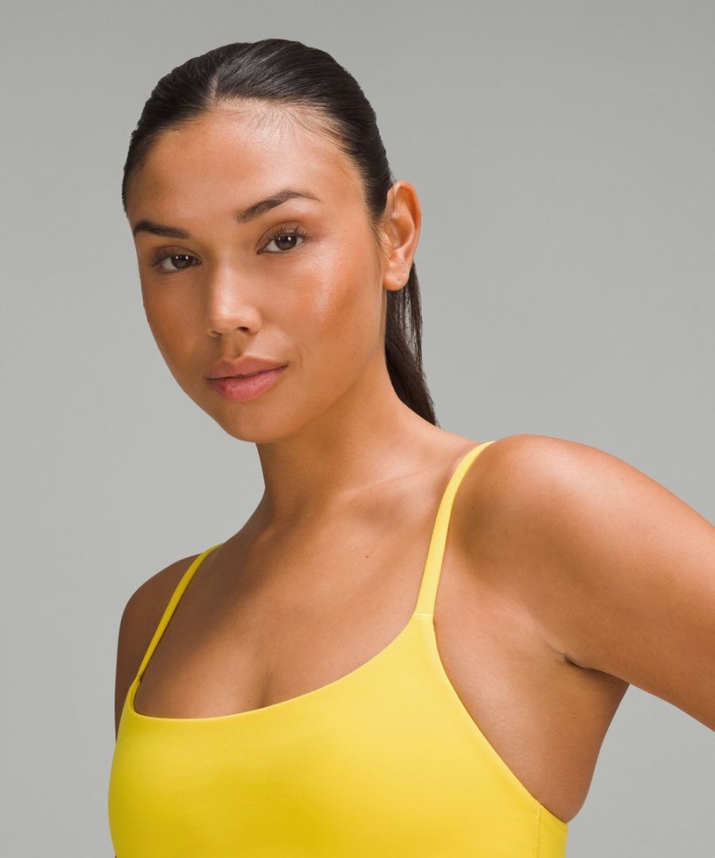 Lululemon Wunder Train Snörade Racer Bra Light Support, A/B Cup Sport BH Dam Gula Sverige | URMJNS159