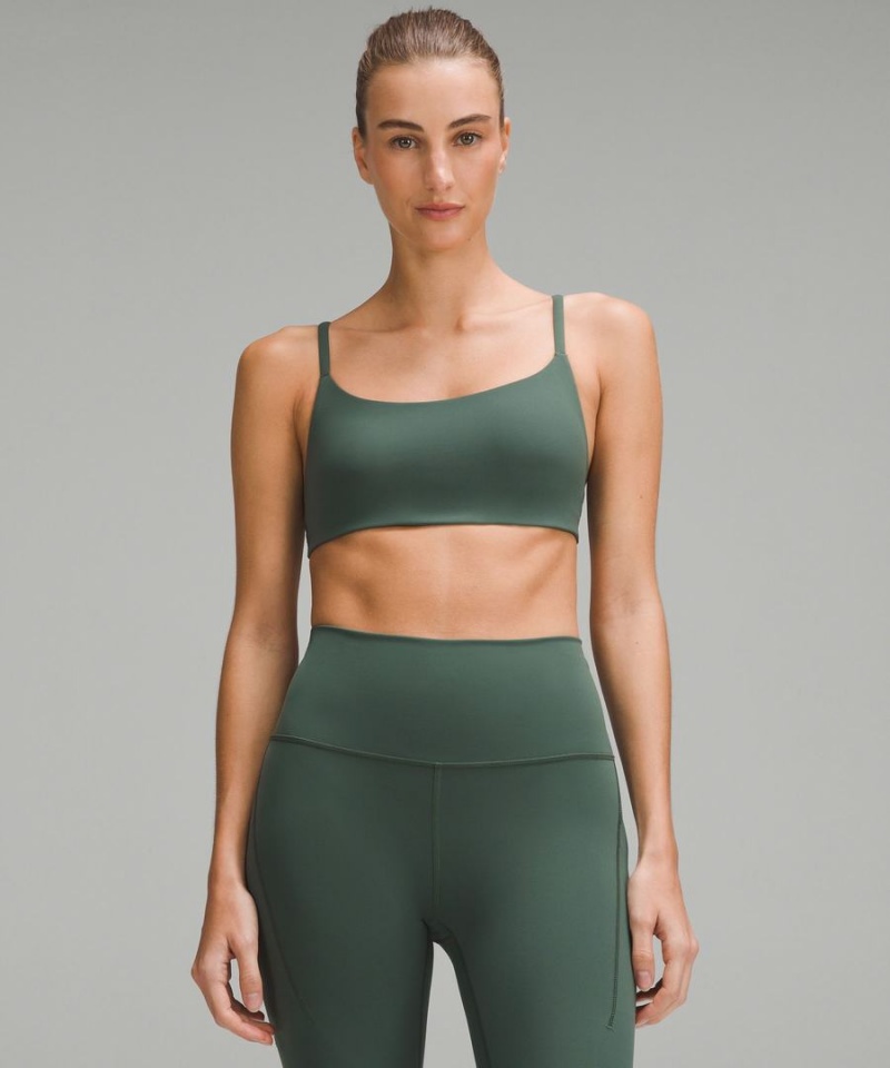 Lululemon Wunder Train Snörade Racer Bra Light Support, A/B Cup Sport BH Dam Mörkgröna Sverige | TEAGKX250
