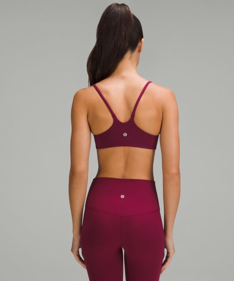 Lululemon Wunder Train Snörade Racer Bra Light Support, A/B Cup Sport BH Dam Vinröda Sverige | YNCVUH120