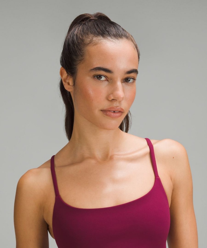 Lululemon Wunder Train Snörade Racer Bra Light Support, A/B Cup Sport BH Dam Vinröda Sverige | YNCVUH120