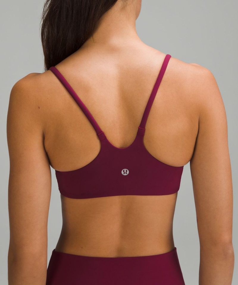 Lululemon Wunder Train Snörade Racer Bra Light Support, A/B Cup Sport BH Dam Vinröda Sverige | YNCVUH120
