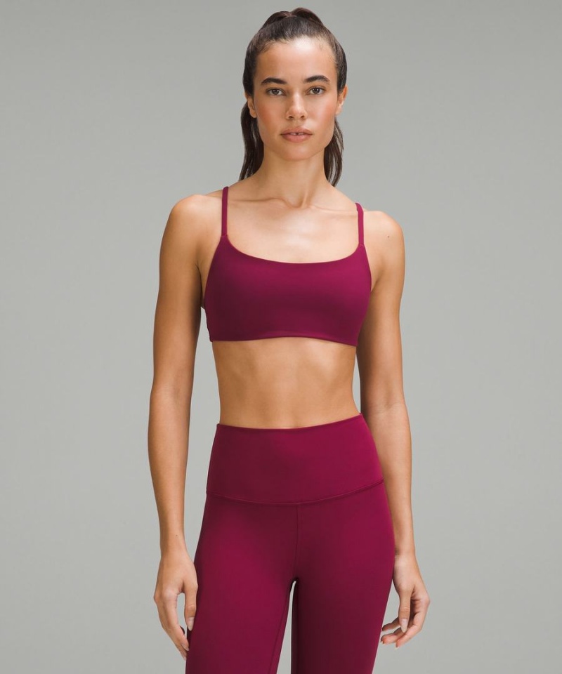 Lululemon Wunder Train Snörade Racer Bra Light Support, A/B Cup Sport BH Dam Vinröda Sverige | YNCVUH120