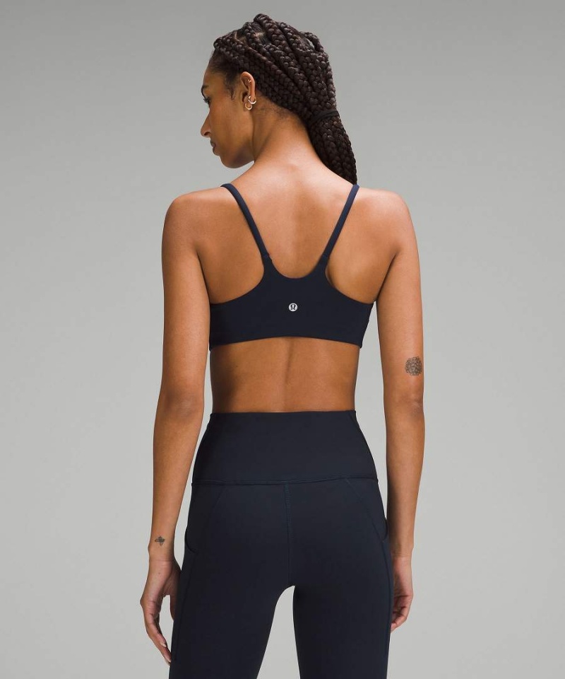 Lululemon Wunder Train Snörade Racer Bra Light Support, C/D Cup Sport BH Dam Marinblå Sverige | AXCSDJ237
