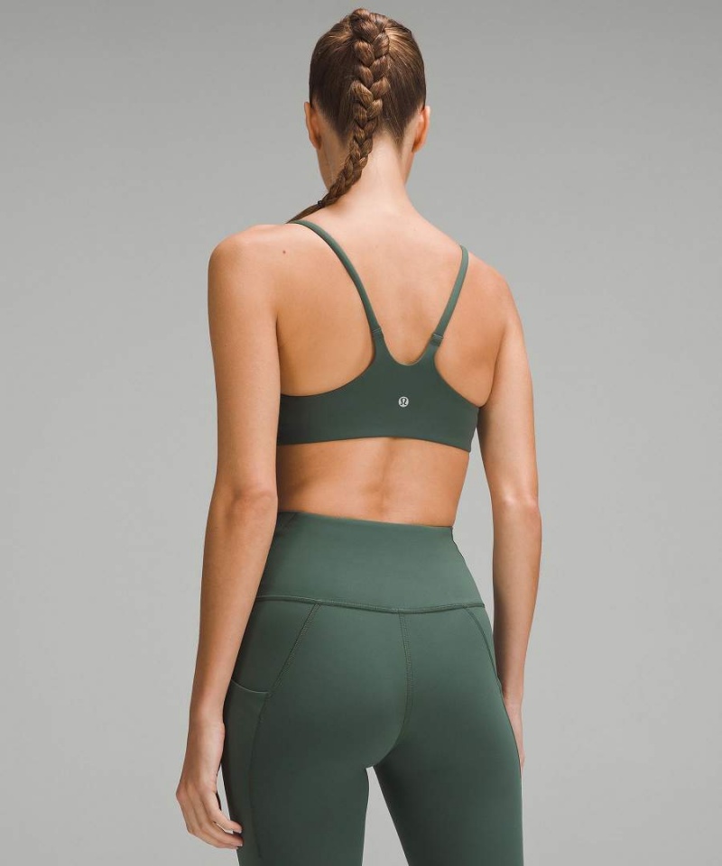 Lululemon Wunder Train Snörade Racer Bra Light Support, A/B Cup Sport BH Dam Mörkgröna Sverige | PCZYUE498