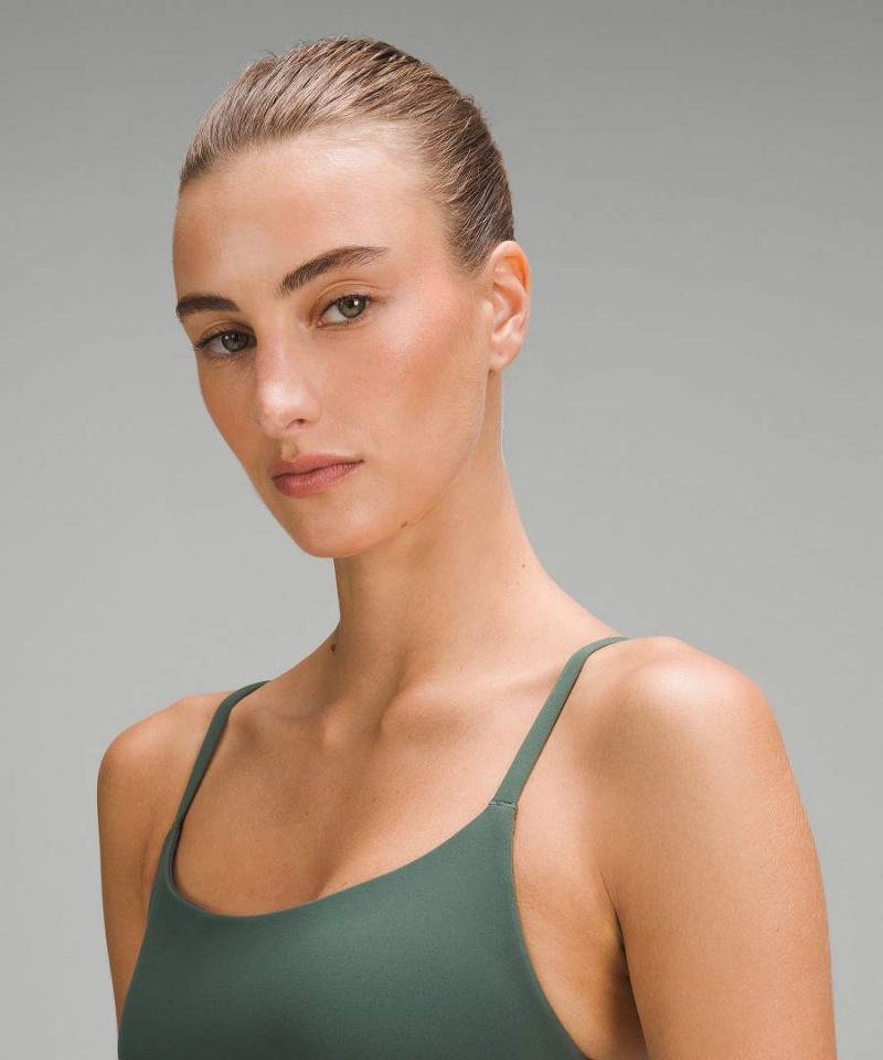 Lululemon Wunder Train Snörade Racer Bra Light Support, A/B Cup Sport BH Dam Mörkgröna Sverige | PCZYUE498