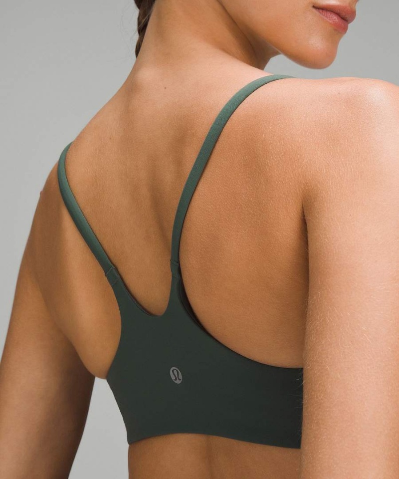 Lululemon Wunder Train Snörade Racer Bra Light Support, A/B Cup Sport BH Dam Mörkgröna Sverige | PCZYUE498
