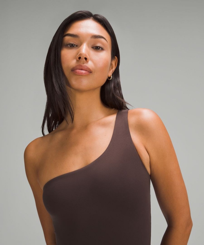 Lululemon Wundermost Ultra-Soft Nulu Asymmetrical Body Dam Choklad Sverige | TAXSUE864