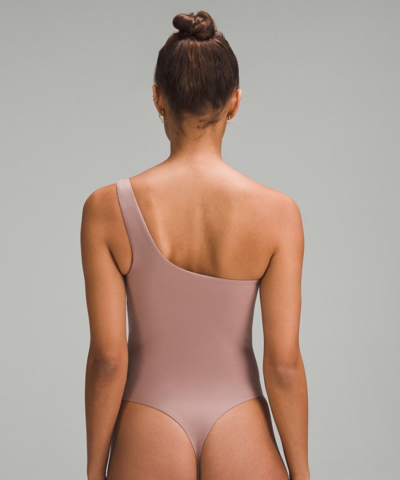 Lululemon Wundermost Ultra-Soft Nulu Asymmetrical Body Dam Rosa Sverige | WPLGDT235