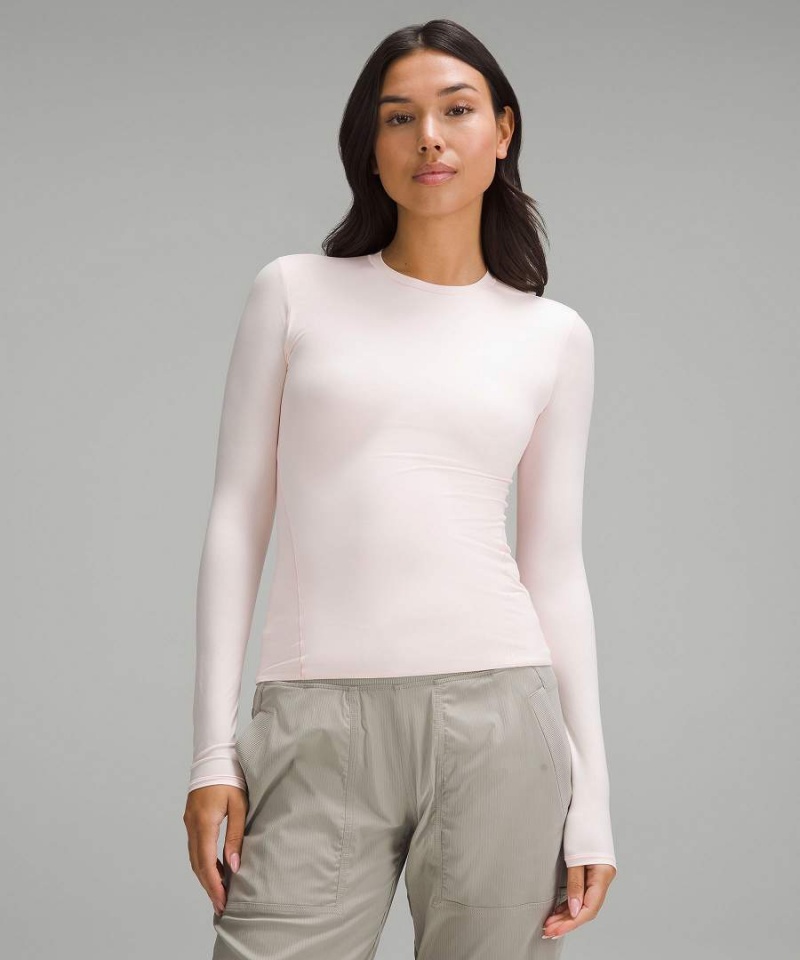 Lululemon Wundermost Ultra-Soft Nulu Crewneck Långärmad Tröja Dam Ljusröda Sverige | FSXWNA271